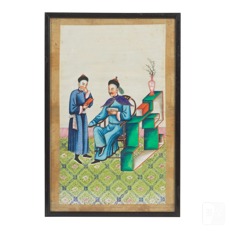 中國畫家 十九世紀 室内人物一組十二幅 水粉紙本 鏡框 | CHINESE ARTIST (19TH CENTURY) - 图13